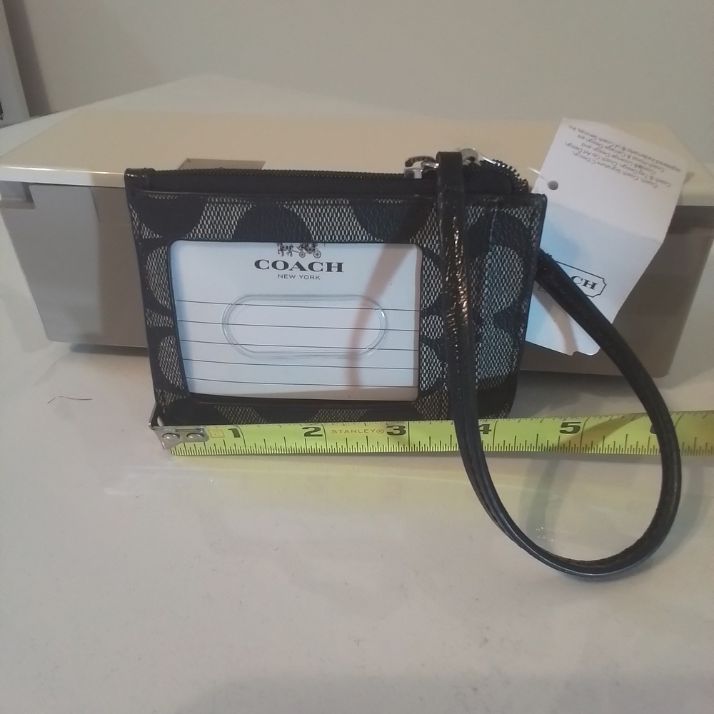 Coach Gray and Black Signature Wristlet